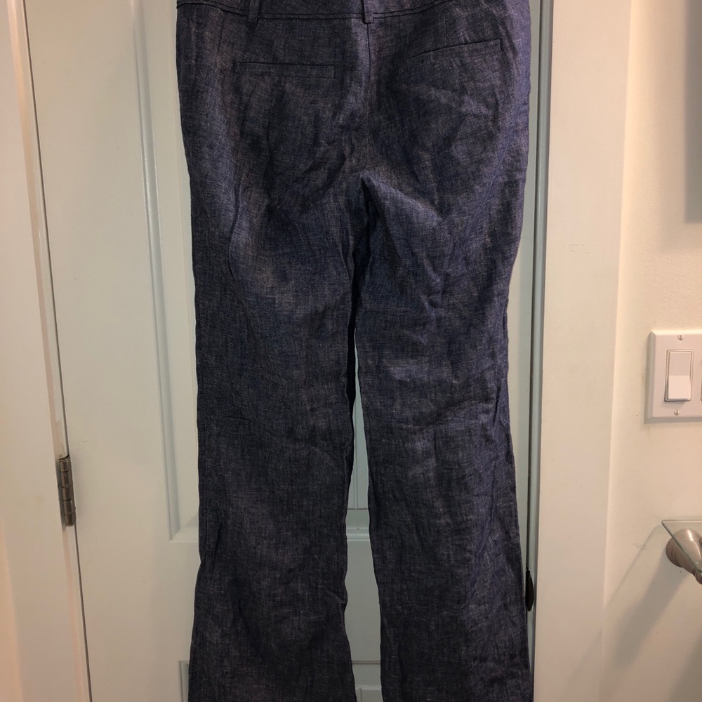 Linen/Denim Wide Leg Pant - Picture 2 of 6